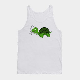 FUNNY Green Turtle Tank Top